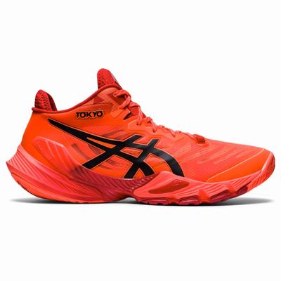 Asics Metarise Tokyo - Miesten Lentopallokengät - Oranssi Punainen/Mustat